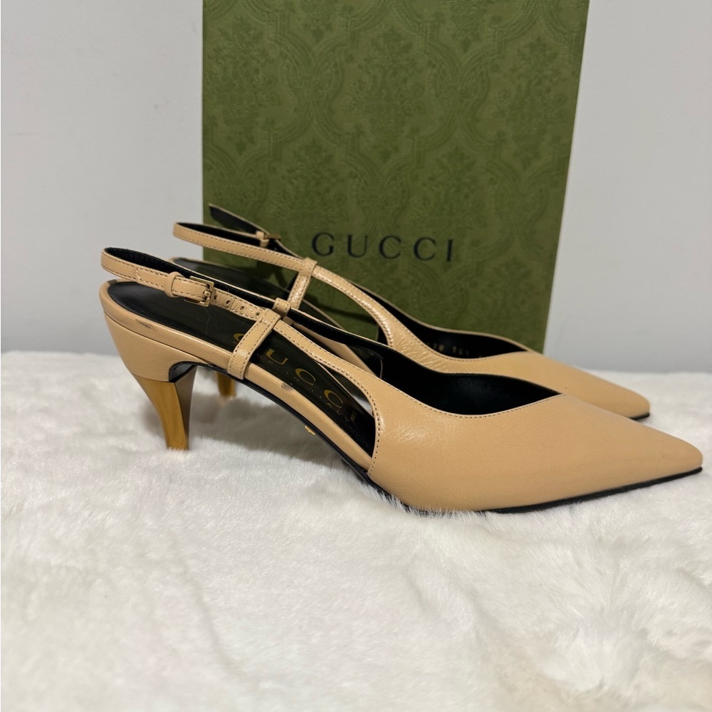 Gucci Women's Beige Slingback Heels